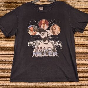 MAC MILLER Rapper Dark Grey‎ Comfort Colors Cotton L Mens T Shirt Rap Fade RARE